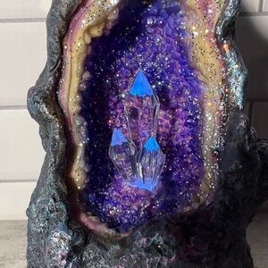 Purple Geode Crystal Art Decor